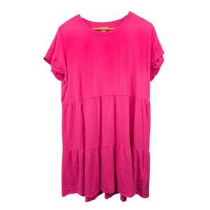 J.Crew Womens‎ XL Pink Tiered Cotton Dress